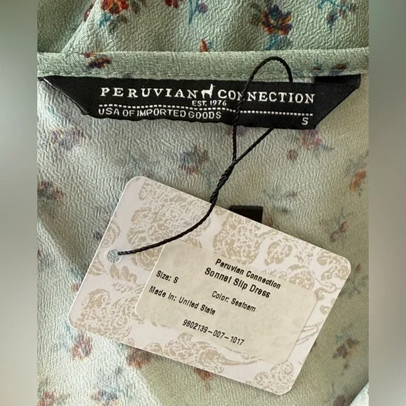 NWT Peruvian Connection Sonnet slip dress in seafoam floral size Small - Picture 7 of 9